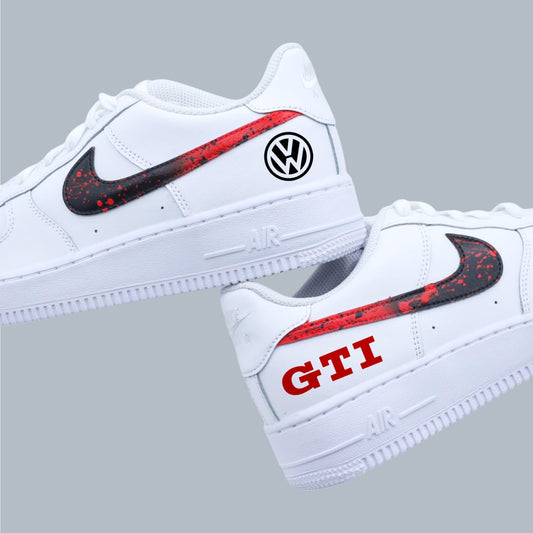 nike air force 1 custom golf gti nike volkswagen rouge noir sneakers custom racing pour homme af1 personnalisable