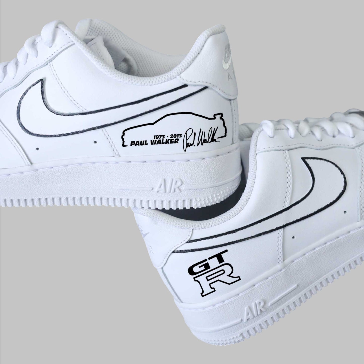 nike air force 1 custom paul walker sneakers custom fast & furious baskets personnalisées nissan skyline gtr34