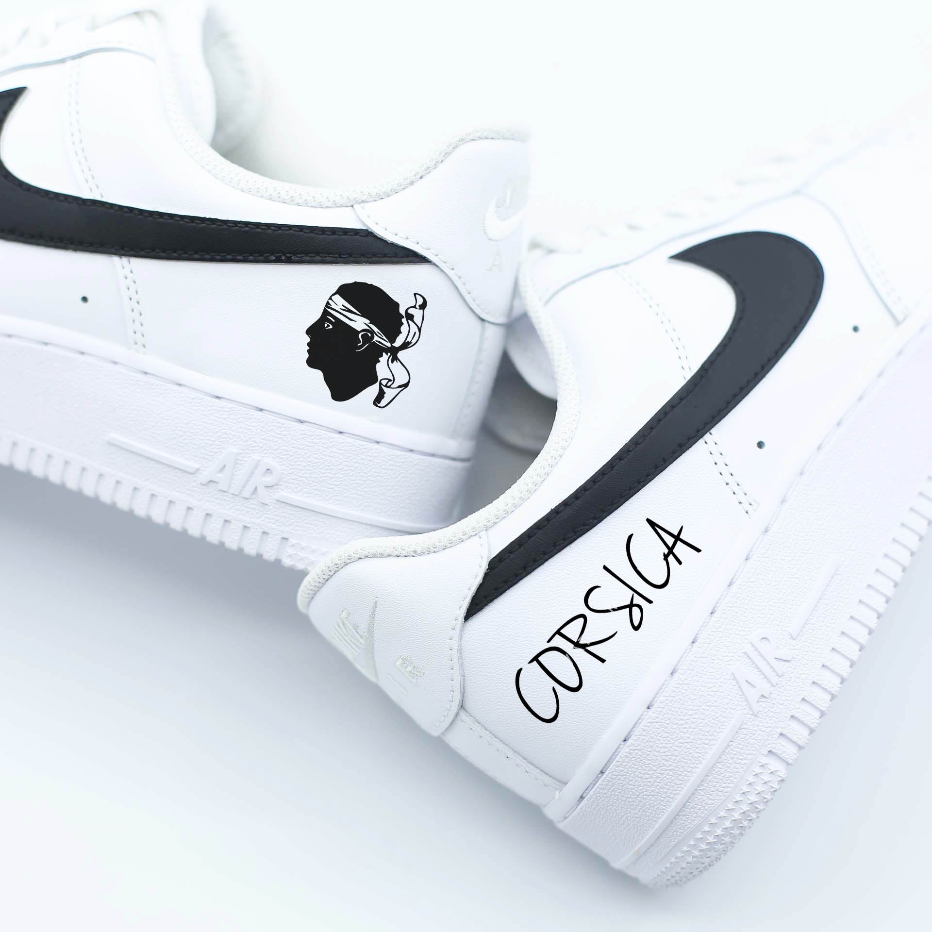 nike air force 1 custom corsica baskets custom corse sneakers personnalisées af1 custom unisexe