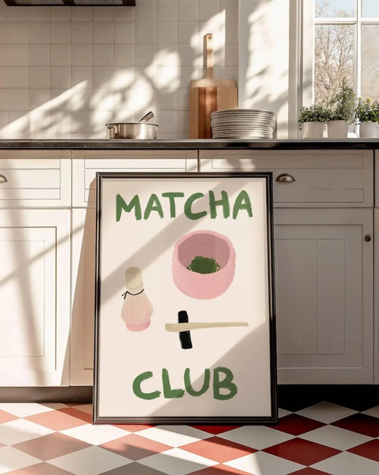 Affiche Matcha Club décoration japonaise minimaliste pour cuisine ou salon