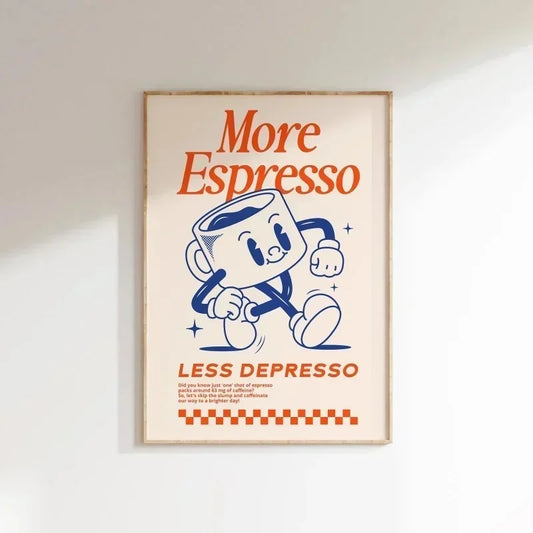 Affiche vintage café drôle pour cuisine salon bureau