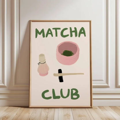 Affiche Matcha Club décoration japonaise minimaliste pour cuisine ou salon