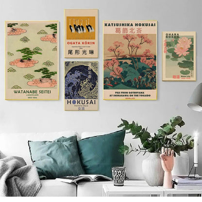 Poster japonais fleurs de lotus Ohara Koson art asiatique traditionnel
