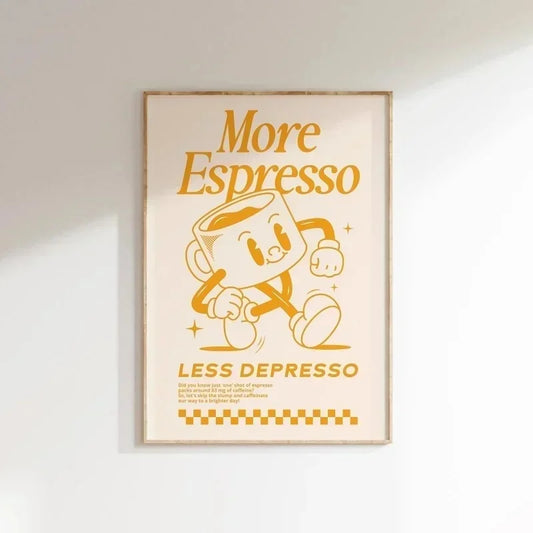 Décoration murale coffee shop affiche espresso motivante