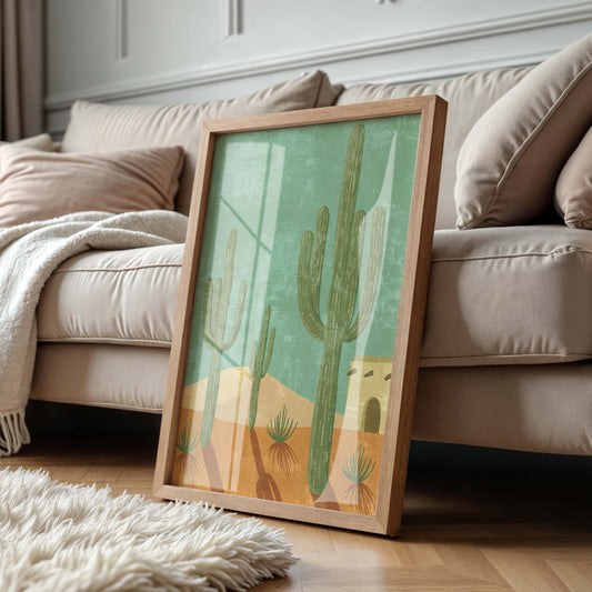 Affiche Cactus Désert Bohème – Poster Décoration Murale