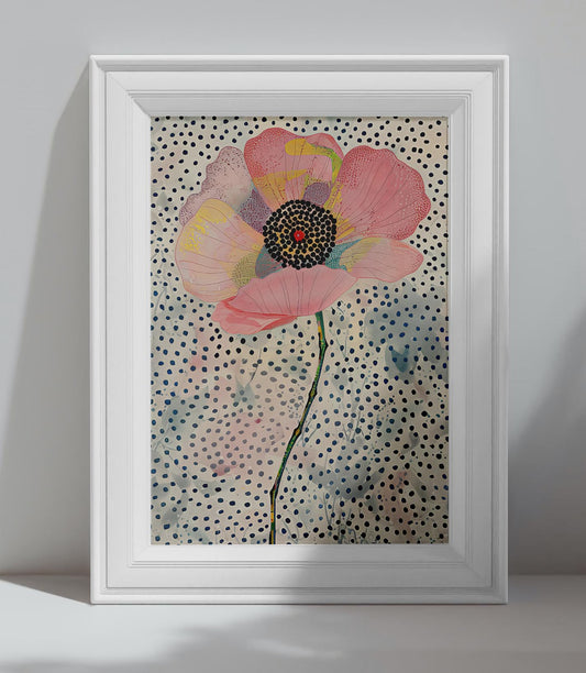 affiche fleur pastel moderne illustration florale artistique décoration murale graphique