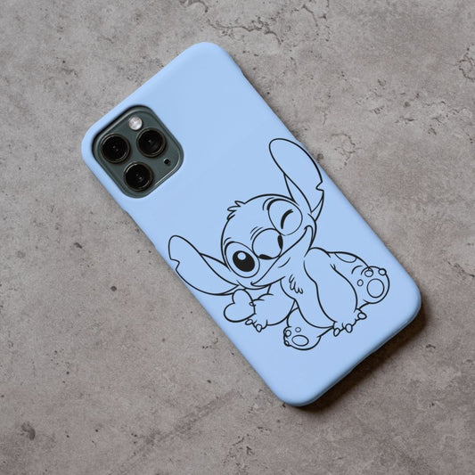 Coque iPhone Stitch Disney Lilo et Stitch – Étui protecteur bleu kawaii