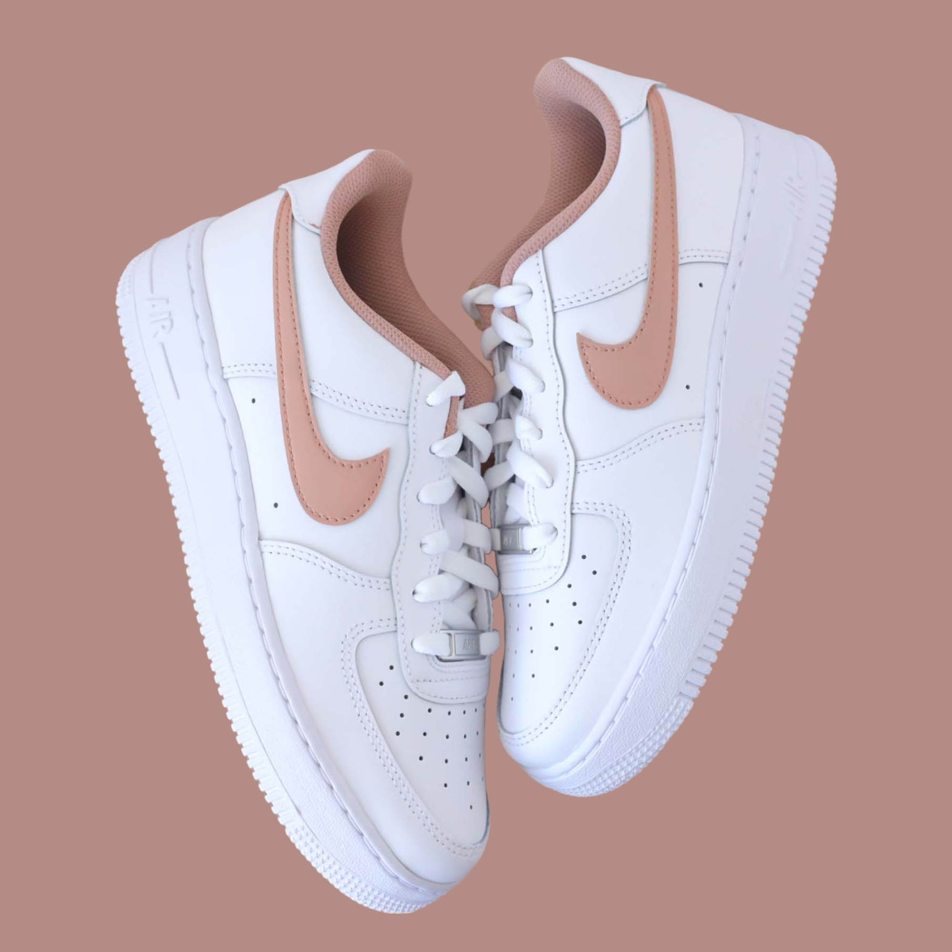 nike air force one custom marron pastel sneakers custom femme baskets personnalisable enfant