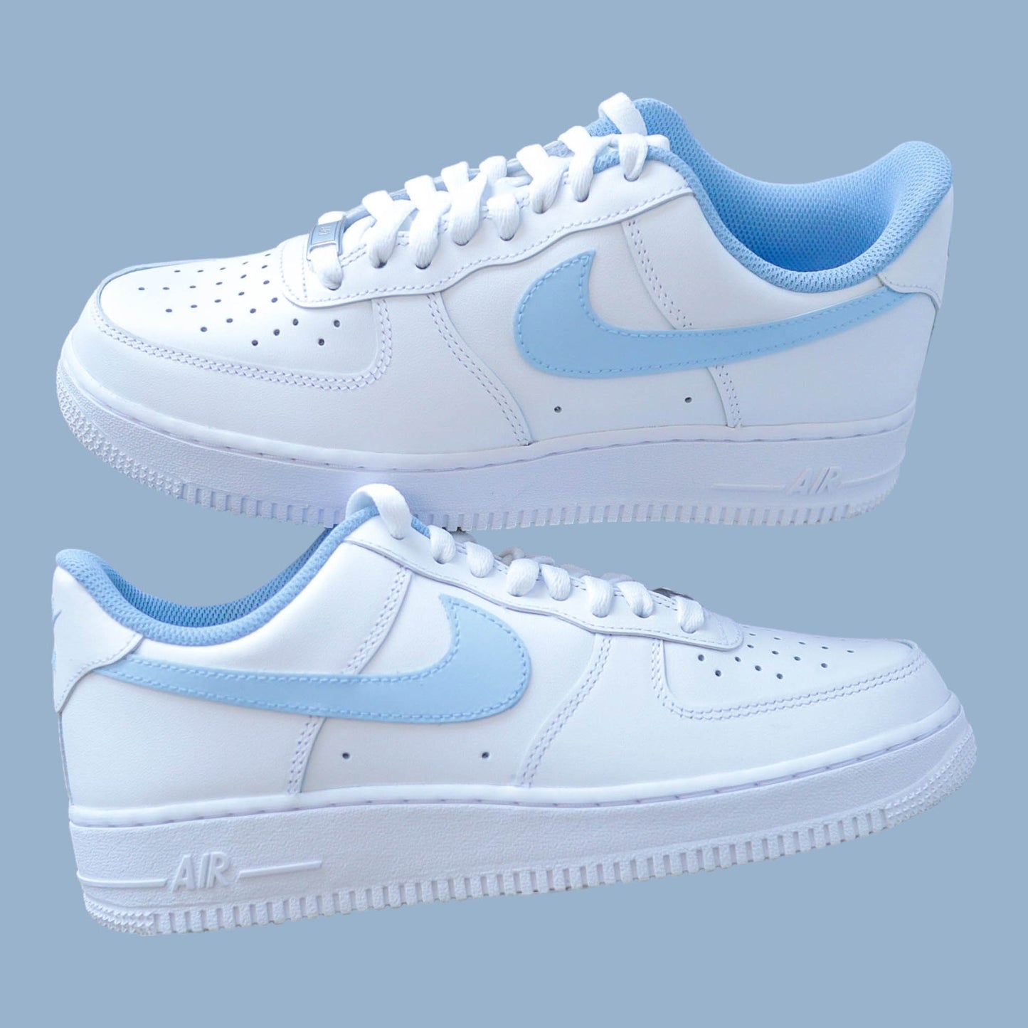 nike air force 1 custom bleu turquoise baskets personnalisé pour femme nike pastel af1 baby blue