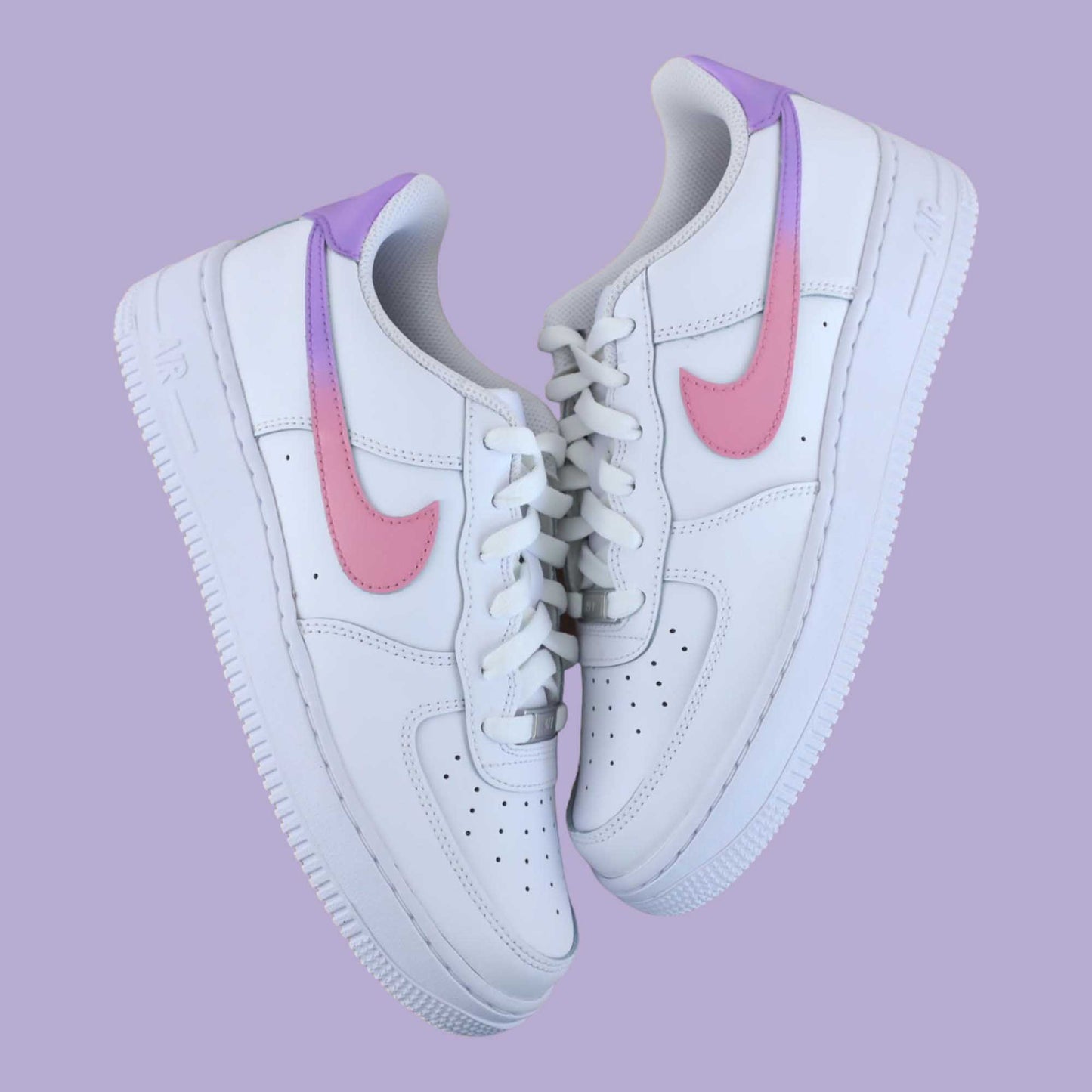 nike air force 1 custom dégradé rose et lila baskets personnalisées pour femme nike pastel enfants