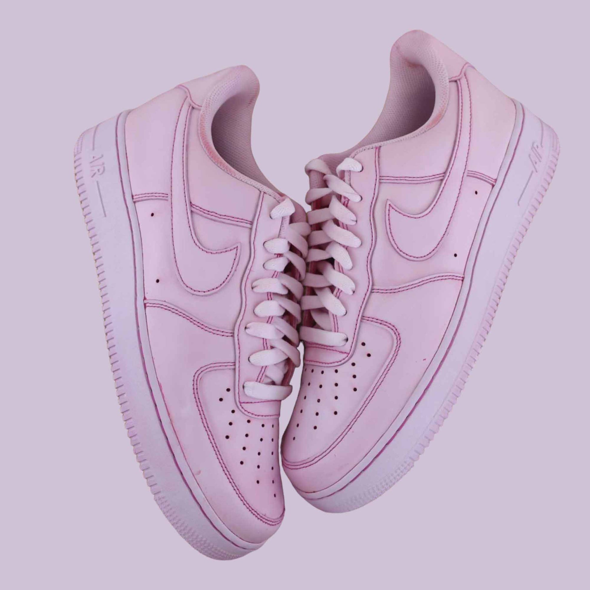 nike air force 1 custom rose baskets personnalisées pour femme rose pastel pink