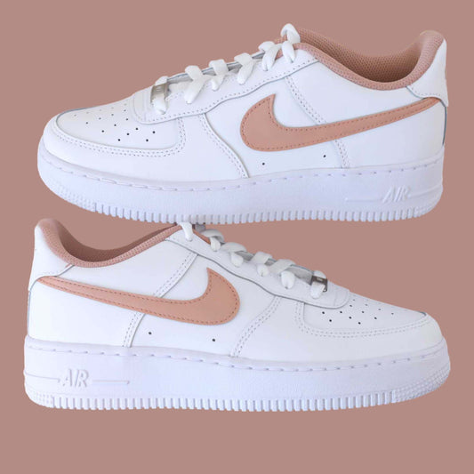 nike air force one custom marron pastel sneakers custom femme baskets personnalisable enfant